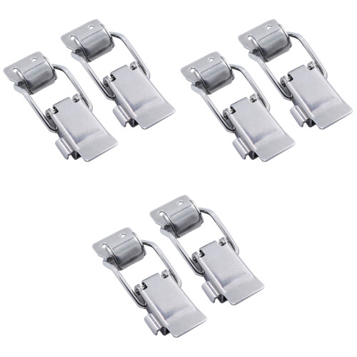 6Pcs Heavy Duty Adjustable Pull Latches Stainless Steel Silver for Bbq 2
