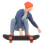 4Pcs Mini Skateboarding Figure Model Colored Human Layout 3