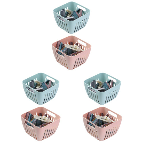 144 Pcs Clothes Drying Clips With Plastic Storage Basket 1