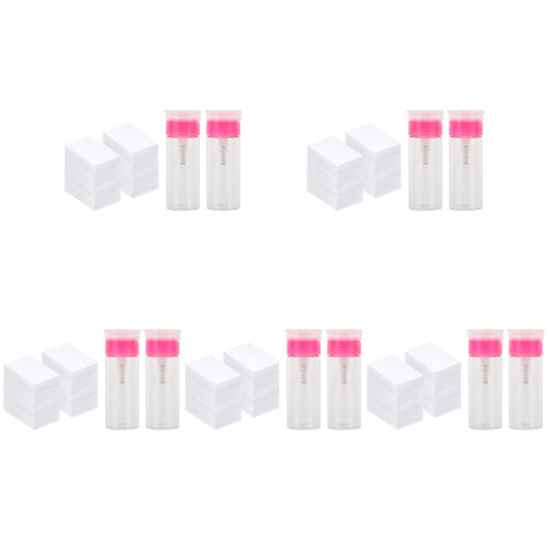 5 Sets Nail Polish Remover Wipes Pads With Empty Bottle 1