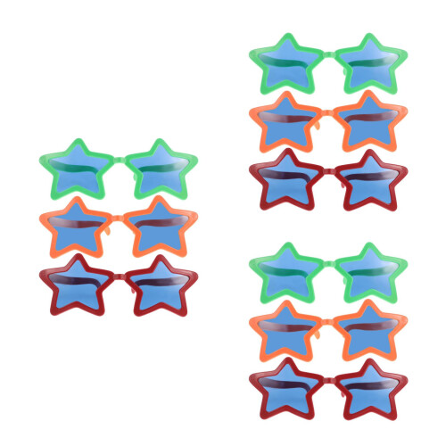 9 Pcs Star Shape Oversized Glasses For Beach Party Selfie Props 1
