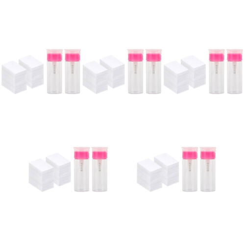 5 Sets Nail Polish Remover Wipes Pads With Empty Bottle 2