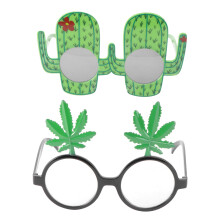 6 Pcs Photo Booth Props Maple Cactus Glasses Party Favors Supplies