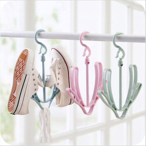 18 Pcs Shoes Hanger Drying Rack Hanging Hook Storage Drier Wind Proof 1
