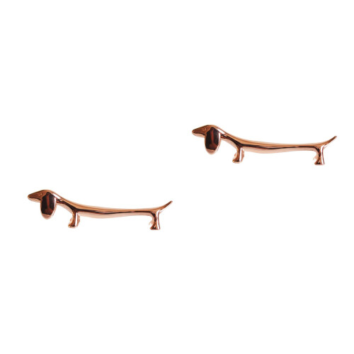 2Pcs Dog Shaped Chopsticks Holder For Spoon Fork Rose Gold 2