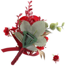 5pcs Wedding Boutonniere Artificial Flower Men Women Simulated Corsage For Wedding Party Flower Decoration Bride Groom Suit Decoration