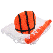 3Pcs Baby Photography Crochet Headband Hat Romper Basketball Outfit
