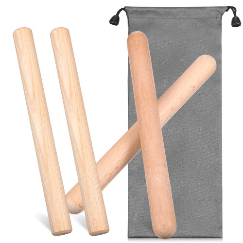 2 Pairs Drum Sticks Rhythm Stick Beam Port 1