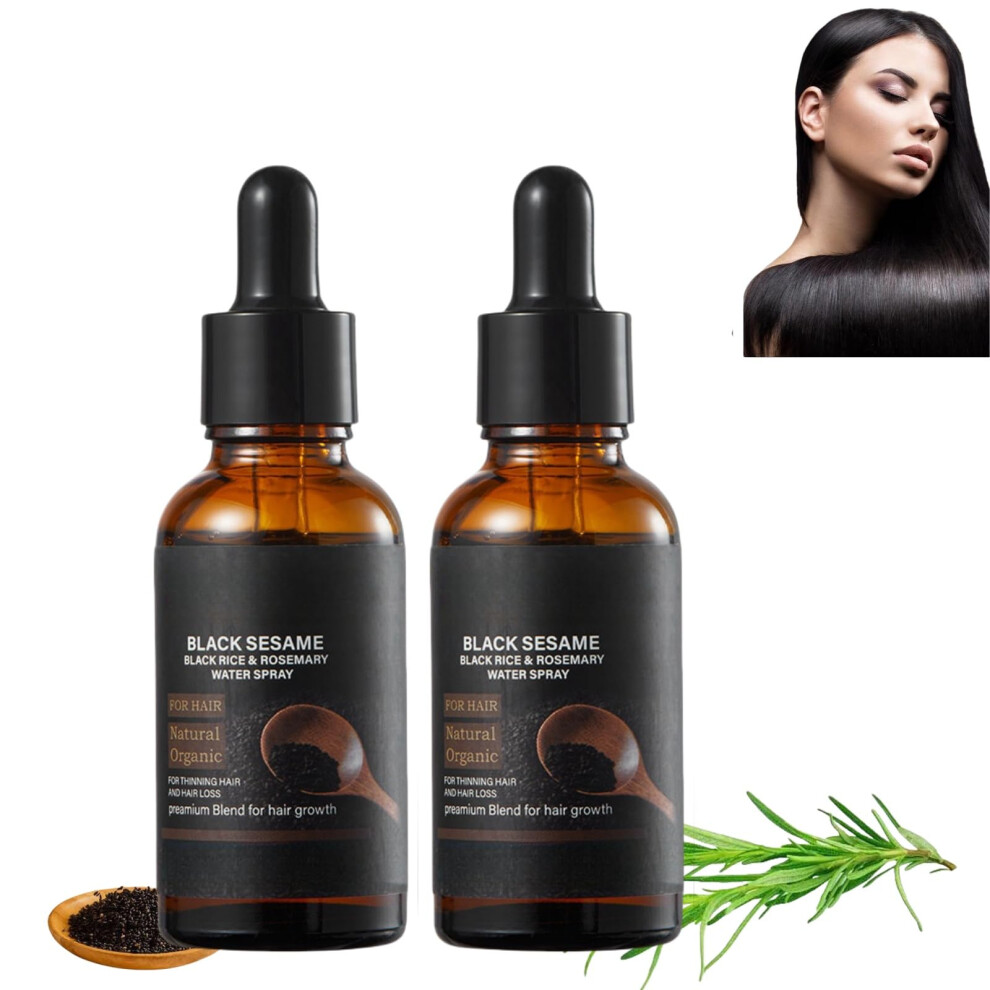 Black Sesame And Rosemary Hair Serum Spray, Organic Leavein Treatment For Frizz Control And Split Ends