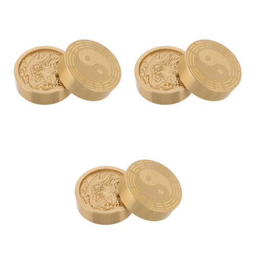 6 Pcs Solid Brass Paperweight For Chinese Calligraphy And Office Use 2