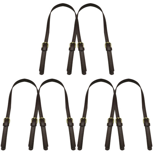 6 Pcs Synthetic Handbag Handles Durable Tote Strap Deep Coffee 2