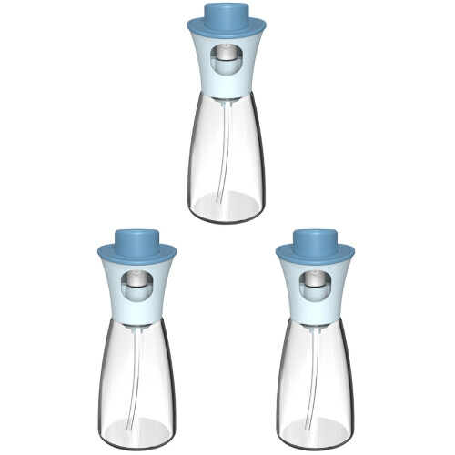 3Pcs Blue Kitchen Oil Spray Bottle Glass Practical Oil Control 2
