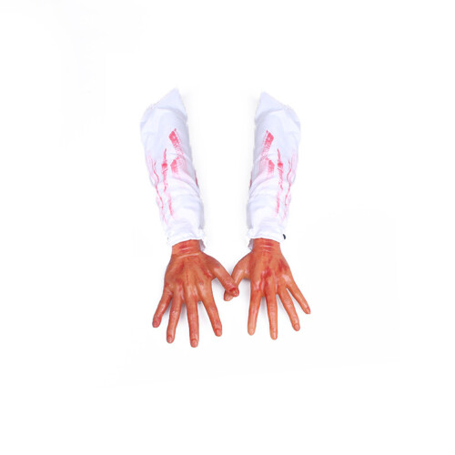 2 Pcs Simulation Broken Hand Latex Bloody Halloween Prop 2