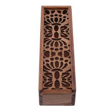 2Pcs Brown Wooden Stationery Box Practical Pen and Pencil Storage
