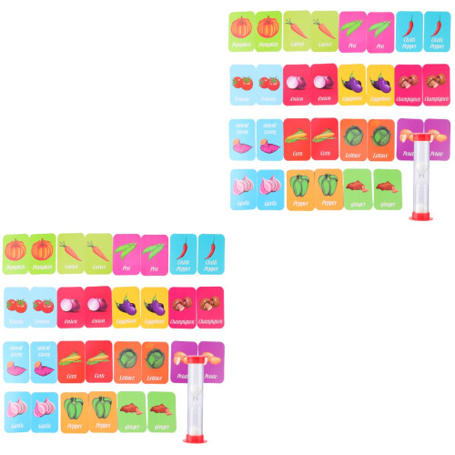 2Pcs Children Recognition Cards Set Vegetable Theme Memory Game 2
