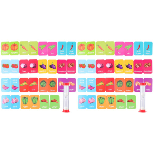 2Pcs Children Recognition Cards Set Vegetable Theme Memory Game 1