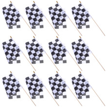 36 Pcs Checkered Flag Handheld Stick Flags High Visibility Fade Resistant