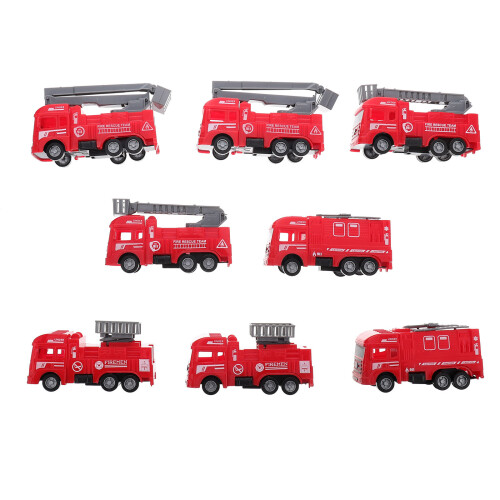 16 Pcs Pull-Back Fire Truck Toy Vehicles For Children 1