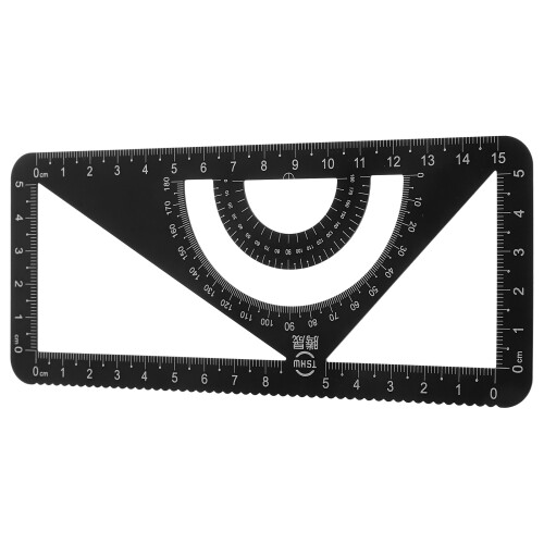 3Pcs Aluminum Alloy Ruler Sets Black Drawing Measurement Tools Durable