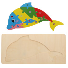 2Pcs 3D Animal Shape Wooden Puzzle Educational Toy For Kids