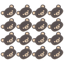 100pcs Handmade Bear Scalp Logo Pu Clothing Tags Creative Sewing Labels For Bags Wallets