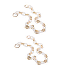 6Pcs White Acrylic Vintage Purse Chain Strap for Bag Decoration