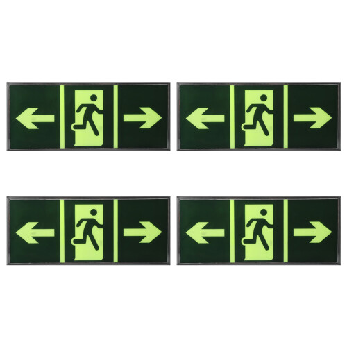16 Pcs Glowing Exit Sticker Self Luminous Emergency Wall Safety Sign