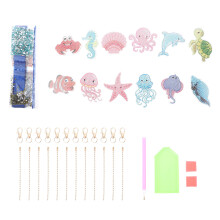 4 Sets Diamond Art Keyrings Kit Diy Painting For Bag Purse Hanging