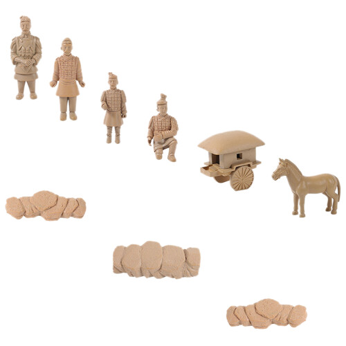 3 Sets Terracotta Soldier Desktop Decorative Mini Model 2