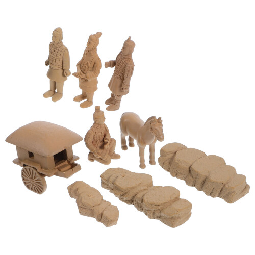 4 Sets Terracotta Warriors Desktop Decorative Mini Horse Model