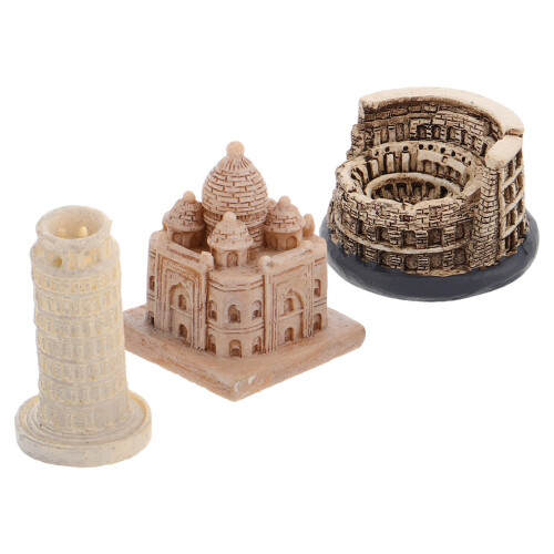 2 Sets Miniature World Landmark Building Models Realistic Decor 1
