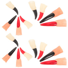 80St Halloween Nepvingers Heksen Rubber Gekleurde Lange Nagel Tips