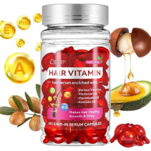 Hair Serum Capsules with Argan Macadamia Avocado Oils, LeaveIn Frizz Control, 40 Count