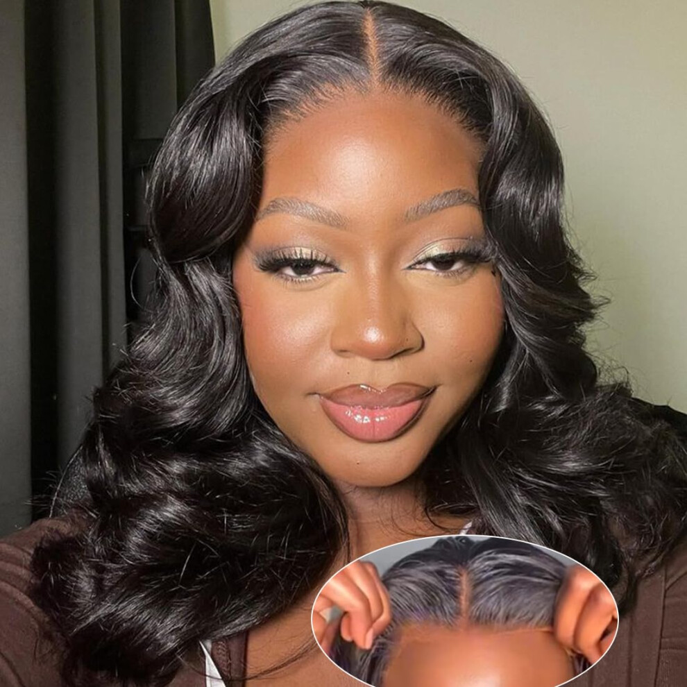 14 Inch Glueless Human Hair Lace Front Bob Wig Ready to Wear Pre Plucked for Beginners