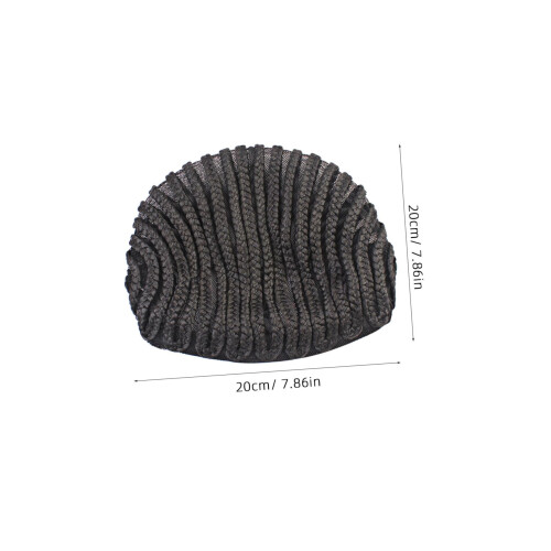 2pcs Elastic Dome Cornrow Wig Cap with Combs, Breathable Crochet Design, Black, Stretchable Fit 1