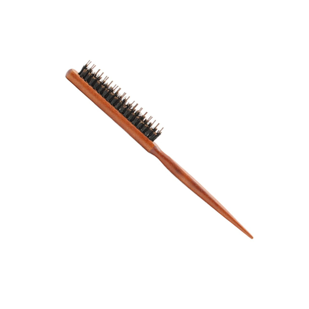 Boar Bristle Hair Brush with Ergonomic Wooden Handle for Gentle Detangling and Scalp Stimulation
