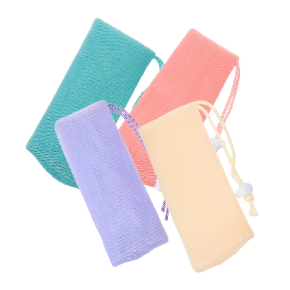 4Pcs Soap Saver Bag Mesh Exfoliating Soap Pouch with Lanyard for Quick Dry Bath and Shower