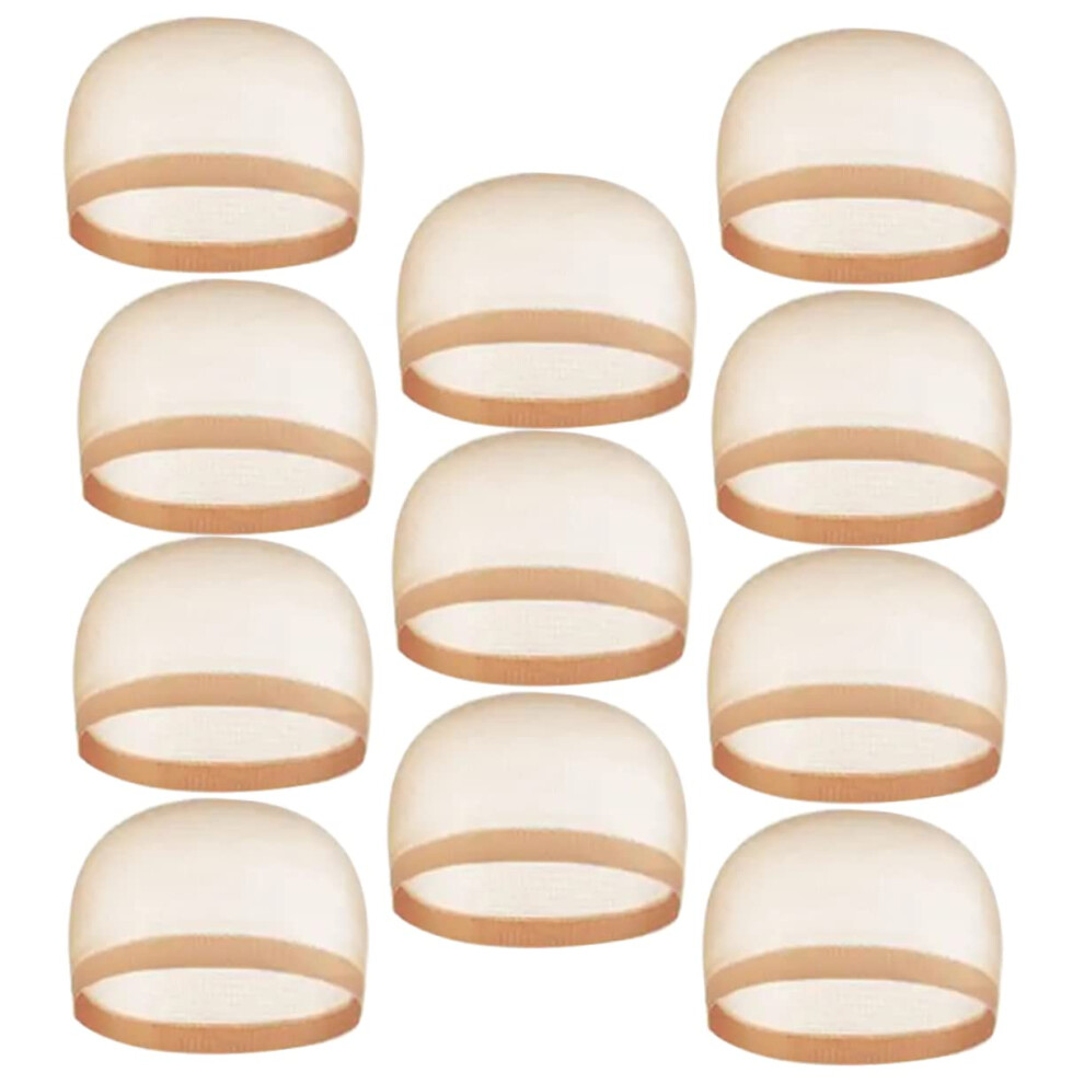 Elastic Wig Cap 12pcs Breathable Mesh Comfort Invisible Stocking Fits All Head Types