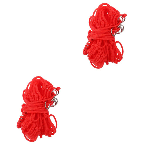2Stk Nylon Slow Feeder Bag in Rot, Großer Pferdefütterungsbeutel 2