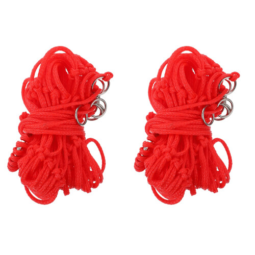 2Stk Nylon Slow Feeder Bag in Rot, Großer Pferdefütterungsbeutel 1