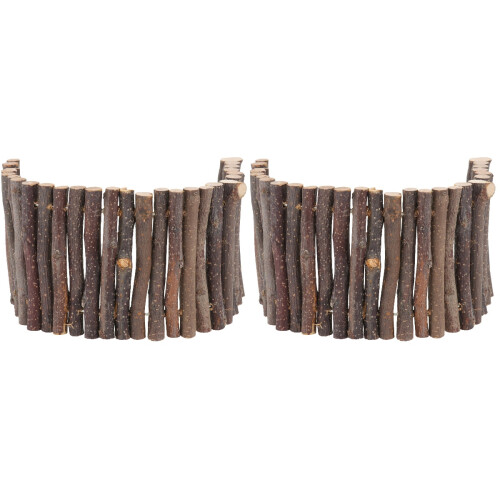 2Pièces Clôture En Bois Hamster Reptiles Durable Marron Clair 1