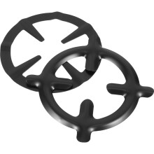 4Pcs Anti-Slip Coffee Pot Stove Rack Gas Stove Ring Black Kitchen Tool