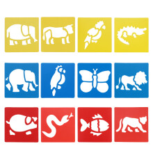 24Pcs Cartoon Drawing Templates Durable Painting Stencil Kit for Kids
