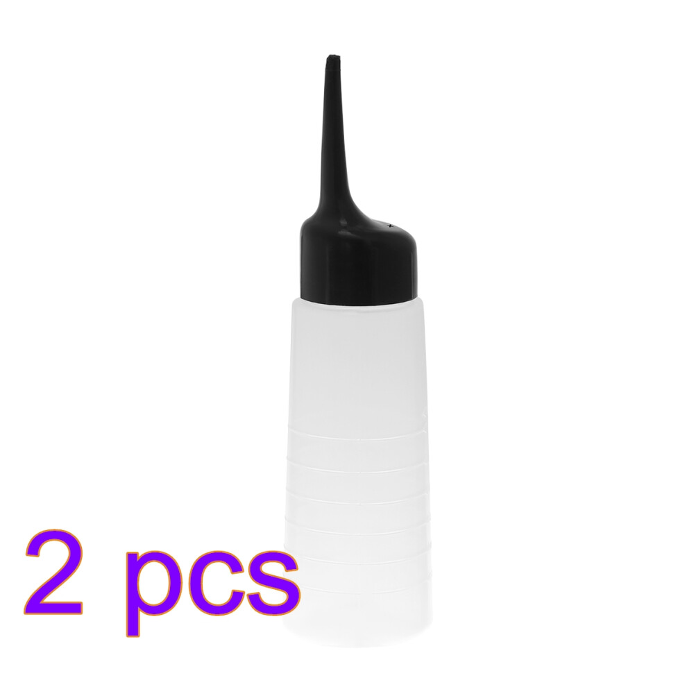 Inoomp Black 2Pcs Empty Applicator Bottle With Tip And Scale Scale Bottle