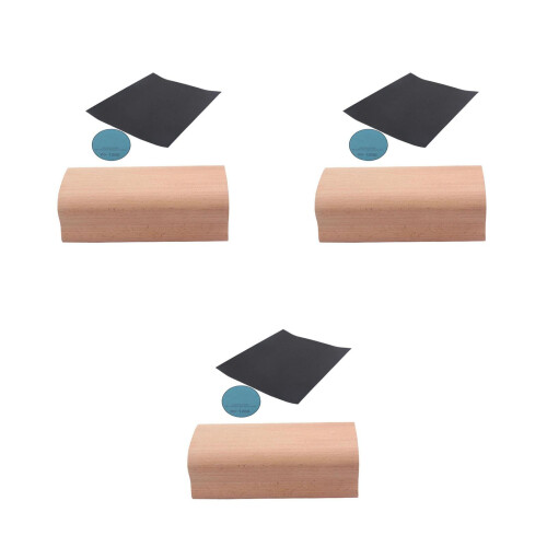 3Pcs Lightweight Wooden Sanding Blocks for Guitar Luthier Use Assorted 2
