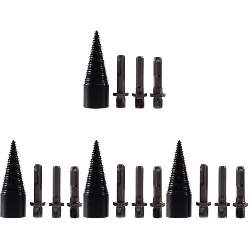 4 Sets Wood Splitter For Logs Splitting Drill Bit Firewood Tools 1