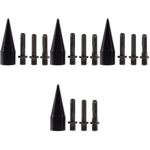 4 Sets Wood Splitter For Logs Splitting Drill Bit Firewood Tools 2