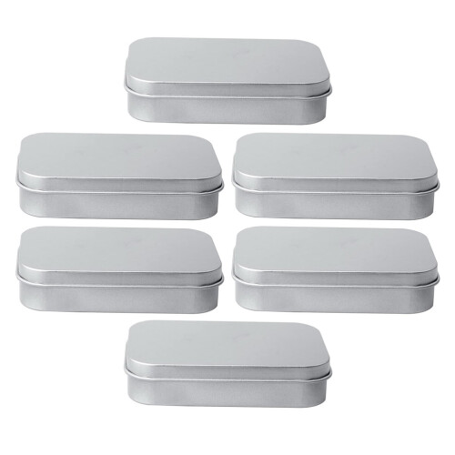 2 Pieces Candy Tin Box Rectangular Container Boxes With Lids Small
