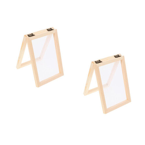 2Pcs Wooden Paper Making Frame With Screen Mesh Tool 2