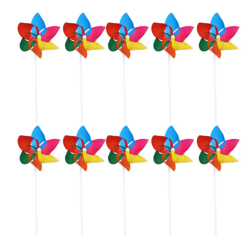 75Pcs Creative Plastic Windmill Toys Multi Colored Hexagonal for Kids